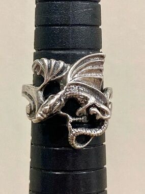 Adjustable Dragon Wrap Ring 925 Silver Poor Condtion